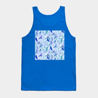 Blue Butterfly Garden Tank Top